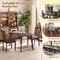 Upholstered Modern Dining Chair Set of 2 with Slanted High Backrest-Brown